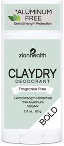 img 1 attached to Zion Health ClayDry Bold Fragrance Free Deodorant Stick - 2.8 oz