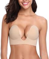 👙 dopheuor push up plunge strapless sticky adhesive bra: deep u-shaped, invisible backless bra for women - ultimate support and comfort logo