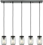 eul mason jar kitchen island pendant lights 5-light glass jar chandelier in oil rubbed bronze - adjustable and stylish lighting fixture логотип