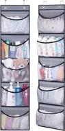 maximize your space: keetdy over the door organizer storage 🚪 for closet and bathroom - 2 pack (grey), with 5 pockets логотип