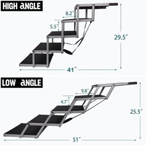 img 2 attached to Premium Foldable Dog Ramps for Large Dogs - SUV, Trucks, Beds - Non-slip Surface - Lightweight Aluminum - Supports up to 200 lbs - 5 Steps