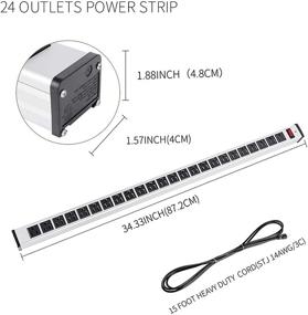 img 2 attached to 🔌 Сертифицированный коммутатор защиты от перенапряжения ETL - 24 розетки, длинное 15-футовое высоконадежное металлическое распределительное устройство с удлинителем