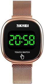 img 4 attached to 🔴 Women's Digital LED Waterproof Touch Screen Watch Girls Sport (Mei Red)