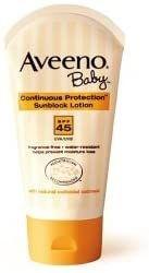 img 2 attached to 👶 Aveeno Baby Непрерывная Защита От Солнца Лосьон SPF 45, 4 унции - Ультимативная Защита От UVA/UVB Для Нежной Кожи