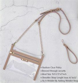 img 3 attached to Clear Zipper Purse: Stadium Approved Women's Chain Crossbody Bag - Convertible Wristlet Clutch