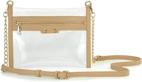 img 4 attached to Clear Zipper Purse: Stadium Approved Women's Chain Crossbody Bag - Convertible Wristlet Clutch