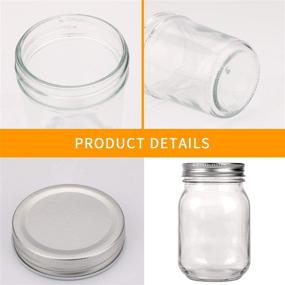 img 2 attached to 15-Pack 16oz Glass Jars with Regular and Airtight Lids - Ideal for Jam, Honey, Shower Favors, Wedding Favors - Clear Mason Jars