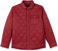🧥 quilted shirt jacket for boys with sherpa lining - amazon essentials logo
