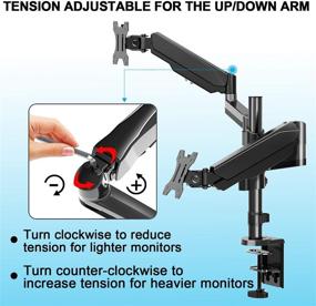 img 1 attached to 🖥️ Adjustable Gas Spring Dual Monitor Mount Stand - Fits 17 to 32 Inch Screens, Holds up to 17.6lbs - Includes Clamp, Grommet Mounting Base, VESA 75 100 Bracket