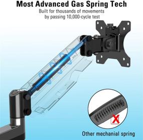 img 3 attached to 🖥️ Adjustable Gas Spring Dual Monitor Mount Stand - Fits 17 to 32 Inch Screens, Holds up to 17.6lbs - Includes Clamp, Grommet Mounting Base, VESA 75 100 Bracket