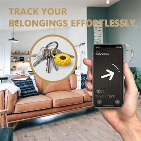 img 1 attached to Чехол из силикона с карабином для Apple AirTag 🌻 - Безопасный держатель с ключевым кольцом и защита от царапин (Подсолнух)