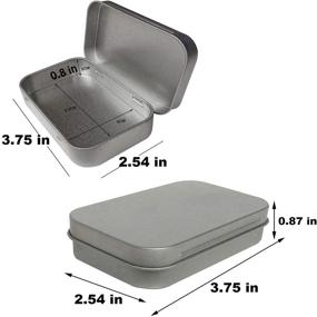 img 2 attached to 📦 Compact Metal Hinged Tin Box Container Set - 6 Pcs Portable Storage Kit - Small Tin with Lid, 3.7x2.3x0.8 inch - Home Organization Solution