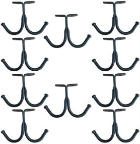 img 4 attached to Versatile 10 Pcs Double Prong Ceiling Hook in Black for Closet, Bathroom, Kitchen, and Garage Organization