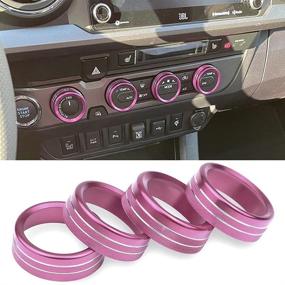 img 4 attached to For Toyota Tacoma Accessories Air Conditioner AUTO Switch CD Button Knob Cover Decor Trim Compatible With Toyota Tacoma 2016-2020 (Pink)