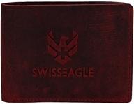 минималистский кожаный кошелек swiss eagle логотип