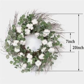 img 3 attached to 🌼 Charming 20-Inch Cotton Round Wreath: Spring and Summer Farmhouse Indoor Decor