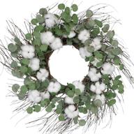 🌼 charming 20-inch cotton round wreath: spring and summer farmhouse indoor decor логотип