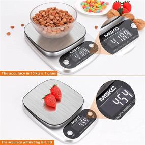 img 1 attached to 🍳 Digital Food Kitchen Scale for Cooking, Baking, Coffee, Keto - Weighs in Grams and Ounces, Electric Meal Prep Scale, Maximum 22lb/10kg Capacity, Precise 0.1g/0.1oz Accuracy - Compact Balanza de cocina, Mini Mail Packages Shipping Scale