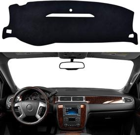img 4 attached to SPEEDWOW Dash Board Cover Mat Carpet Compatible With 2007-2014 Chevy Silverado Pickup Suburban Tahoe Avalanche GMC Sierra Yukon