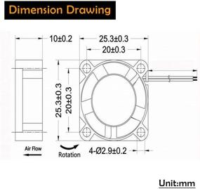 img 1 attached to Mini Cooling Fan - GDSTIME Small 12V Brushless DC 25mm x 25mm x 10mm 2.5cm