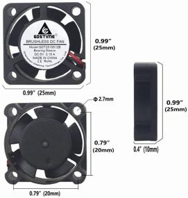 img 2 attached to Mini Cooling Fan - GDSTIME Small 12V Brushless DC 25mm x 25mm x 10mm 2.5cm