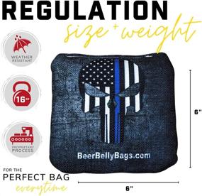 img 2 attached to 🍺 Beer Belly Bags Cornhole - Competitive Series 8 Resin Filled Bags - Double Sided with Sticky and Slick Basketweave Surfaces