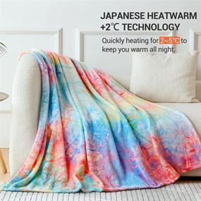 img 3 attached to 🌈 Elegear Rainbow Throw Blanket: A Unique Tie-dye Fleece Blanket for Girls - Super Soft, Cute, and Decorative