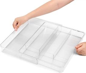 img 1 attached to Expandable Silverware Tray Organizer by WEGAP - Efficient Kitchen Cutlery Drawer Organizing Solution for Serving Utensils, Multi-Purpose Storage Ideal for Kitchen, Office, and Bathroom Supplies