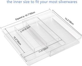 img 2 attached to Expandable Silverware Tray Organizer by WEGAP - Efficient Kitchen Cutlery Drawer Organizing Solution for Serving Utensils, Multi-Purpose Storage Ideal for Kitchen, Office, and Bathroom Supplies