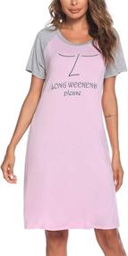 img 3 attached to Ekouaer Nightgown Sleepwear Nightwear Sleepshirt Women's Clothing and Lingerie, Sleep & Lounge
