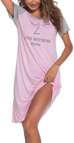 img 2 attached to Ekouaer Nightgown Sleepwear Nightwear Sleepshirt Women's Clothing and Lingerie, Sleep & Lounge
