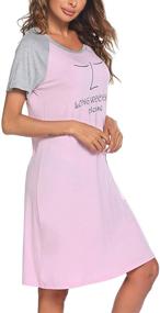 img 1 attached to Ekouaer Nightgown Sleepwear Nightwear Sleepshirt Women's Clothing and Lingerie, Sleep & Lounge