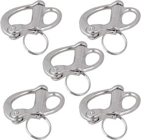 img 4 attached to ⚓️ Premium Quality CNBTR Fixed Snap Anchor Shackle Rigging 35mm - Pack of 5, 304 Stainless Steel, with Eye Ring Bail - Durable and Reliable