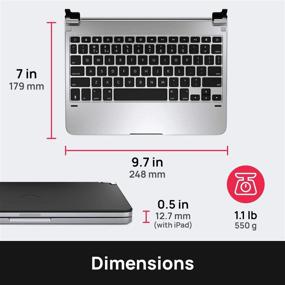 img 2 attached to 🔋 Brydge 11.0 Pro Wireless Keyboard for iPad Pro 11-inch (2018 & 2nd Gen, 2020): Backlit Keys, Long Battery Life - Silver