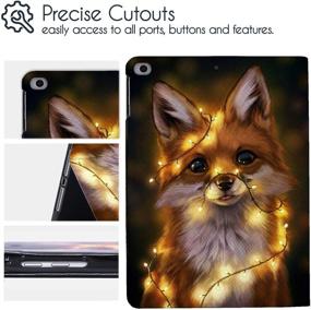 img 3 attached to 🦊 RicHyun iPad 9.7 Case 2018/2017, iPad Air 1/2 Case - Soft Rubber Back Cover, Protective Leather Case - Auto Wake/Sleep, Adjustable Stand - Little Fox Design - Apple iPad 6th 5th Gen Compatible