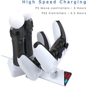 img 1 attached to 🔌 Efficient PS5 PS Move Controller Charger: 4-in-1 Charging Dock Stand with Fast Charging for PS5 Controllers and PSVR Move Motion - LED Indicator Included