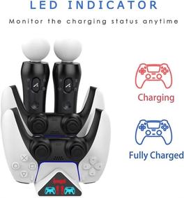 img 2 attached to 🔌 Efficient PS5 PS Move Controller Charger: 4-in-1 Charging Dock Stand with Fast Charging for PS5 Controllers and PSVR Move Motion - LED Indicator Included