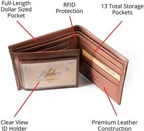 img 3 attached to 👔 WEBERS PREMIER LEATHER Men's Bifold Billfold Wallet in Brown - Stylish Men's Accessory for Cards, Cash & Organizing