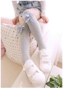 img 1 attached to Toptim 4-Pack Little Girl's Knee High Socks Over Calf - Kids Overknee Stockings in Bow Style