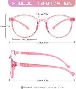 img 1 attached to 👓 Protective Kids' Round Frame Gaming Glasses - FONHCOO Blue Light Blocker for Age 5-15, with Anti-Glare, Eyestrain, and Blue Ray Protection (Pink)