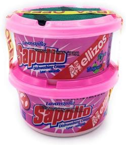 img 2 attached to 🍋 Sapolio Dishwashing Cream 360g 2-Pack - Tutifruti Lemon Apple Orange (PINK)