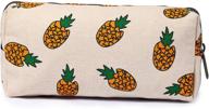 🍍 pineapple paradise: a stylish and spacious canvas pencil case and makeup bag for teens logo