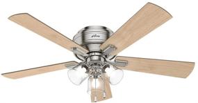 img 2 attached to 🔍 Hunter Crestfield Indoor Low Profile Ceiling Fan LED Light Pull Chain Control 52&#34; Brushed Nickel