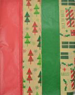 🎄 christmas kraft tissue paper: 100 sheets, printed & solid designs logo