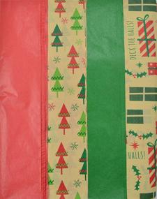 img 1 attached to 🎄 Christmas Kraft Tissue Paper: 100 Sheets, Printed & Solid Designs
