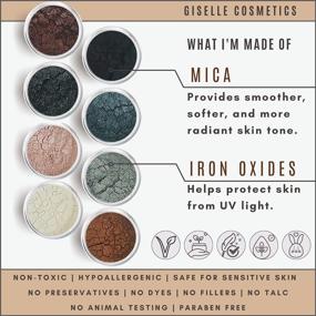 img 1 attached to 🎨 Giselle Cosmetics Smoky Gypsy Loose Mineral Eyeshadow and Contouring Palette - 8 Shade Set: Enhance Your Look with Versatile Shades