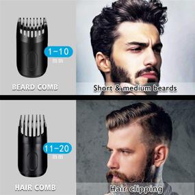 img 3 attached to Ceenwes Beard Trimmer & Hair Clipper - 38 Length Settings, Lifetime 🔋 Sharp Blades, 2 Combs with Precision Dial, USB Charging, Fast Charge, Long-lasting Use