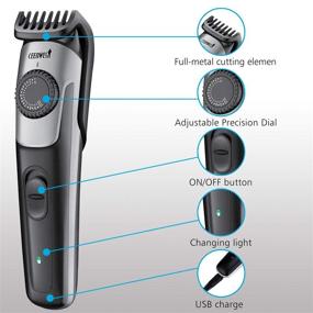 img 2 attached to Ceenwes Beard Trimmer & Hair Clipper - 38 Length Settings, Lifetime 🔋 Sharp Blades, 2 Combs with Precision Dial, USB Charging, Fast Charge, Long-lasting Use