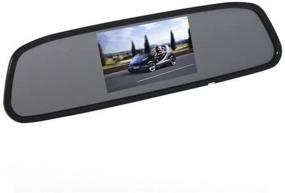 img 1 attached to 🚗 5-дюймовый автомобильный TFT LCD задний видеоинформационный зеркальный монитор - Идеально подходит для парковки, резервного камеры, DVD, VCR.