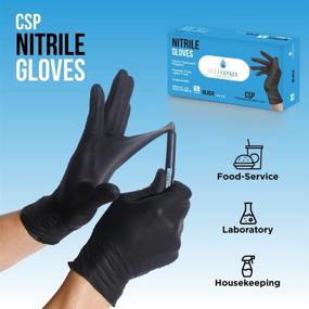 img 2 attached to 🧤 Extra Thick 5.5 Mil CSP Black Nitrile Gloves: Disposable, Powder-Free & Latex-Free